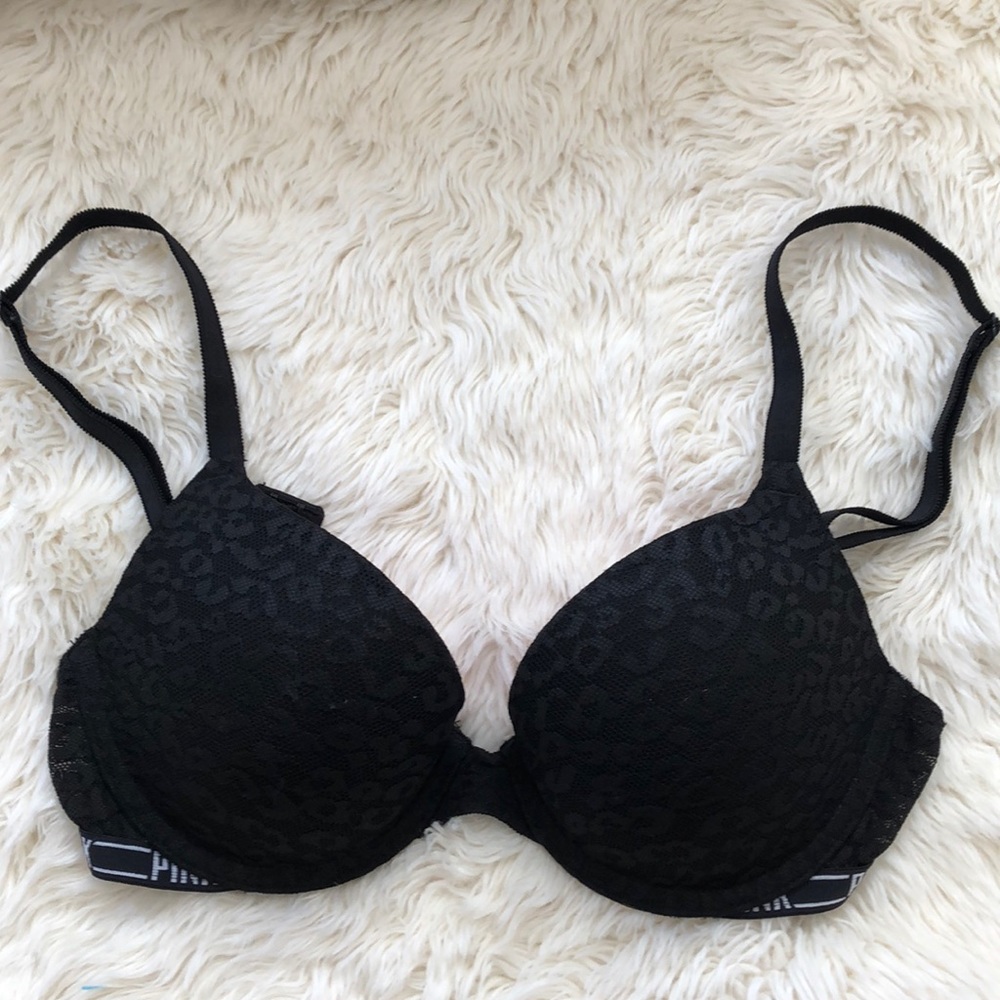 Victoria’s Secret PINK Black Leopard Print Bra